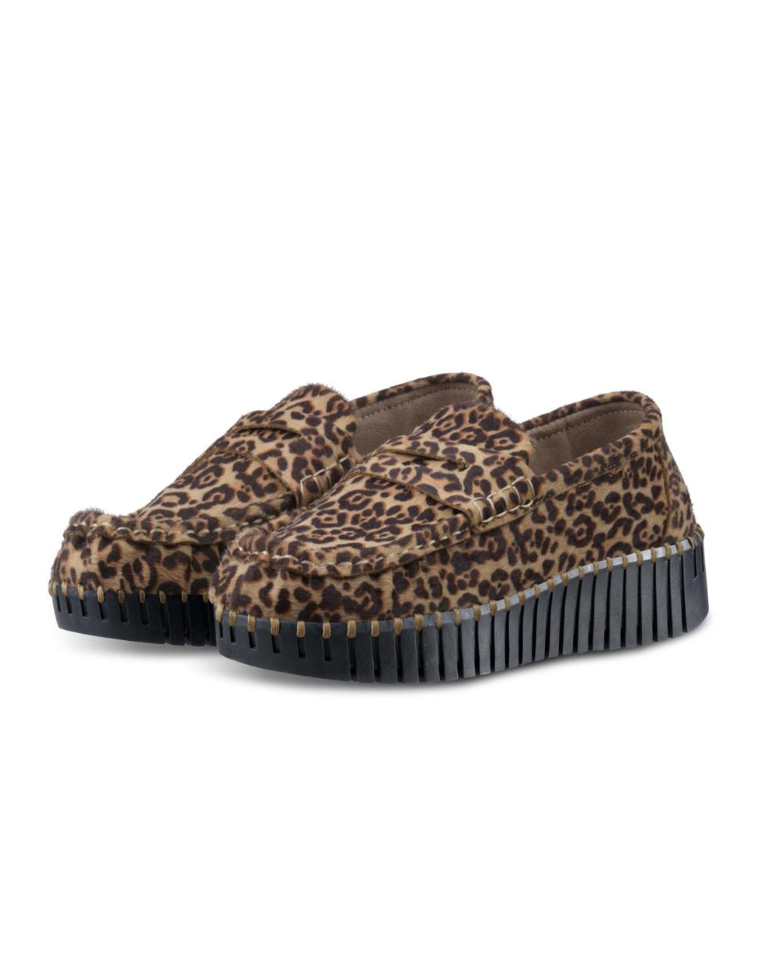 Mokasyny Tulip3225 Animal Black Ilse Jacobsen