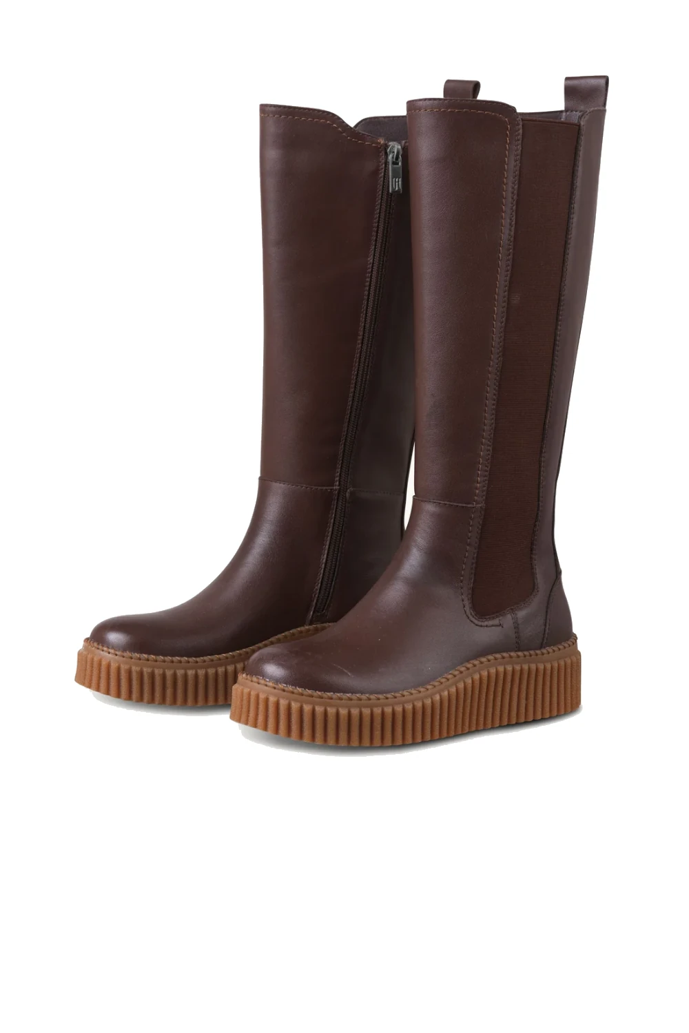 Wysokie botki skórzane CALIRA07/brown Ilse Jacobsen