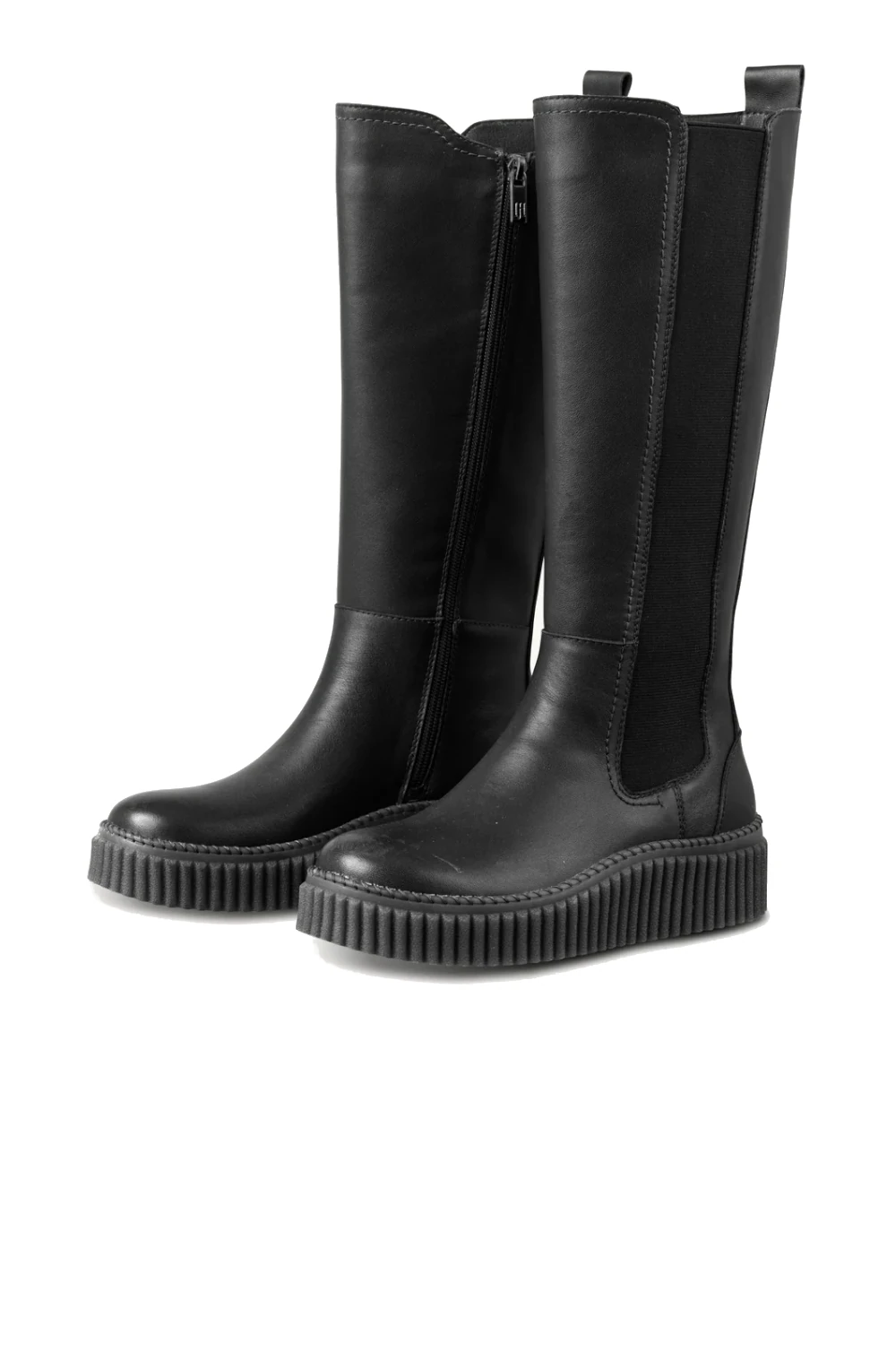 Wysokie botki skórzane CALIRA07/ black Ilse Jacobsen