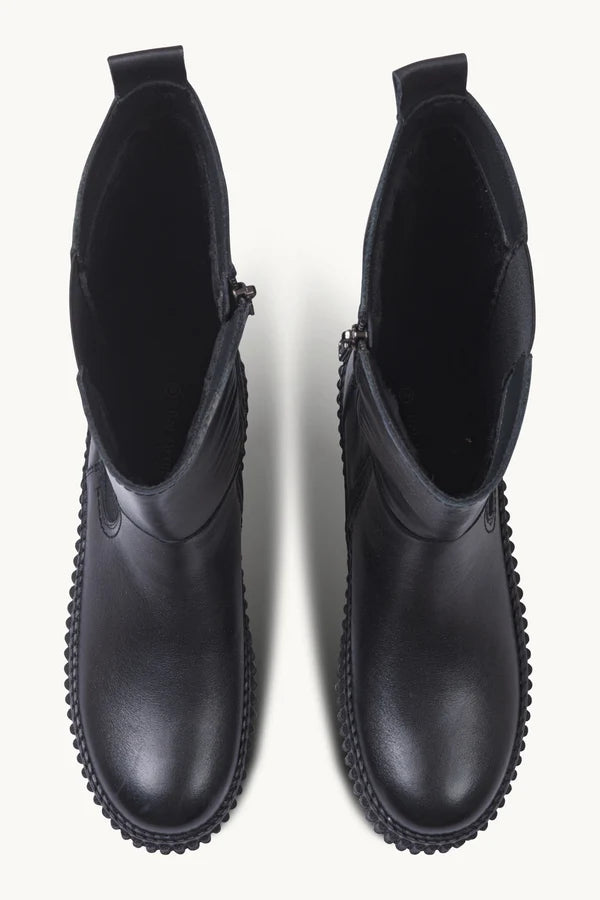 Wysokie botki skórzane CALIRA07/ black Ilse Jacobsen