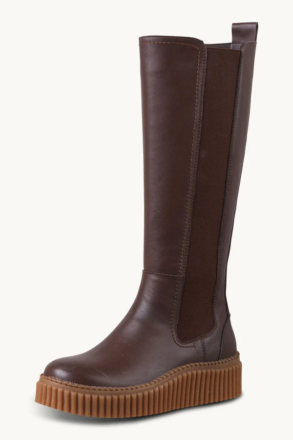Wysokie botki skórzane CALIRA07/brown Ilse Jacobsen